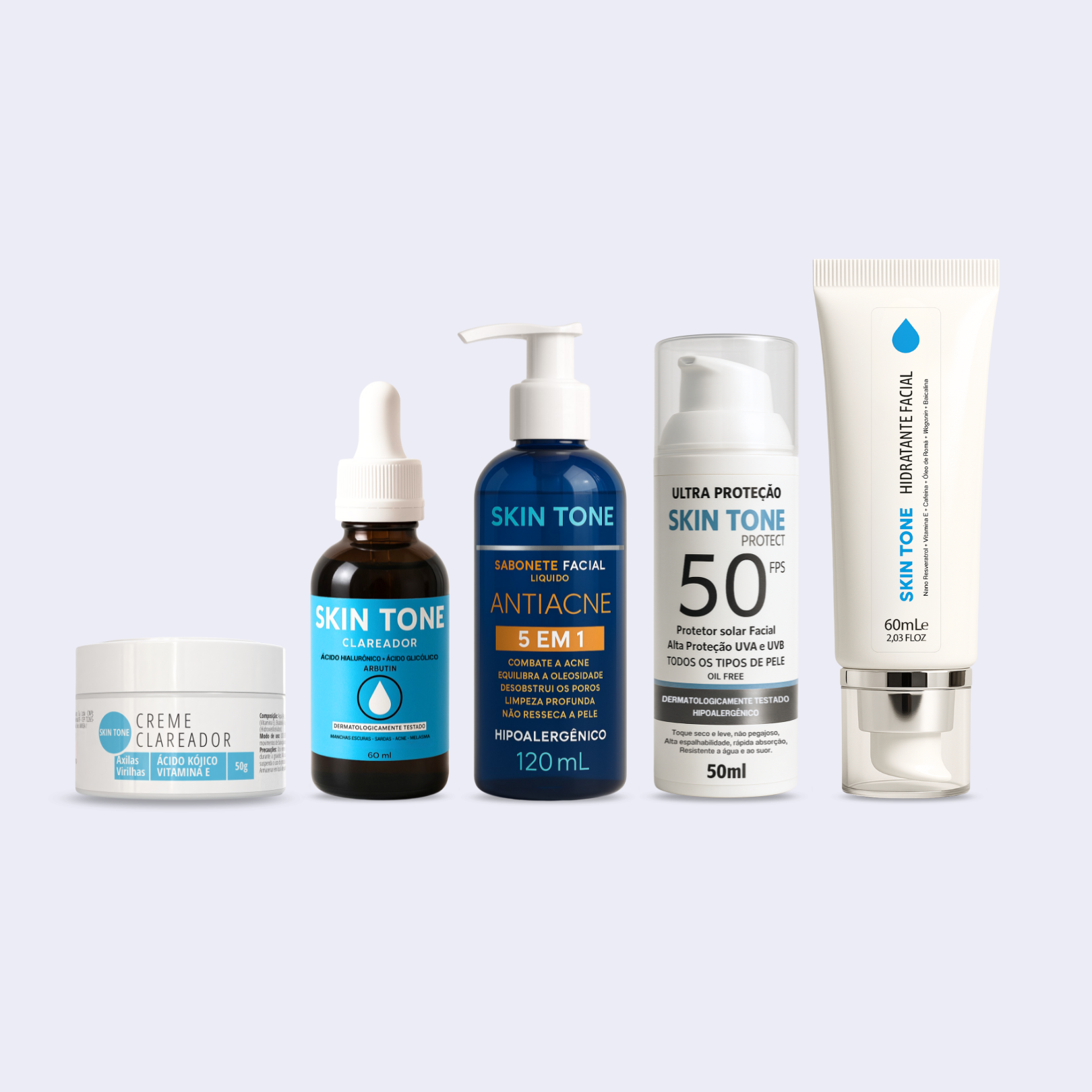 Kit Sérum + Creme + Sabonete Facial + Protetor solar+ Hidratante